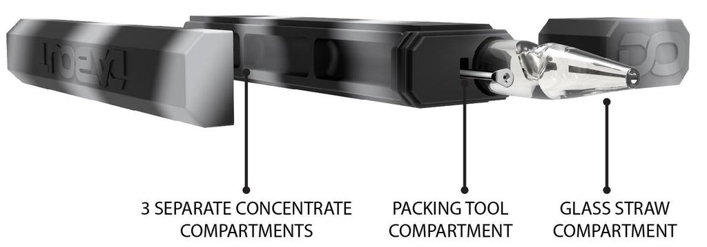 WHITE RHINO DAB OUT CONTAINER WITH PYREX STRAW