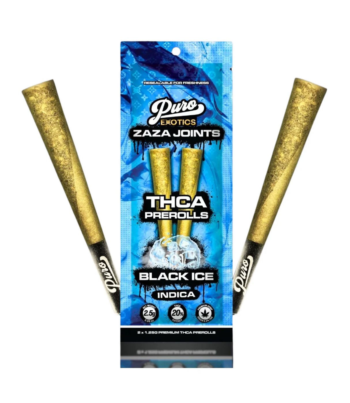 Puro Exotics Zaza Joints THCa Pre-Rolls 2pcs 2.5g